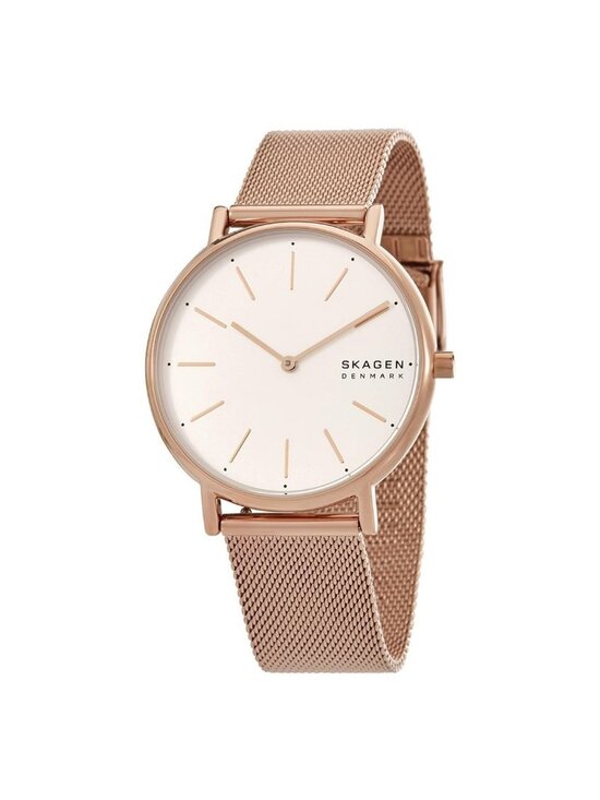 NWT Skagen Signatur Quartz White Dial Rose Gold-tone Ladies Watch